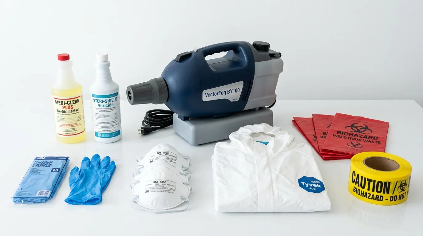 Professional biohazard remediation crew working in Deer Park